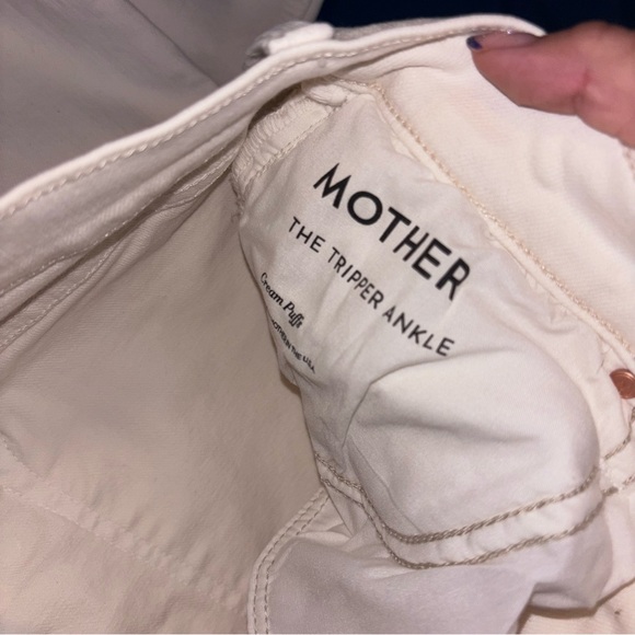 NWOT Mother Denim Jeans The Tripper Ankle Size 30 Color Cream Puff High Rise - Picture 5 of 6